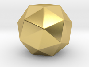 Snub Cube - 10 mm - Rounded V1 in Polished Brass