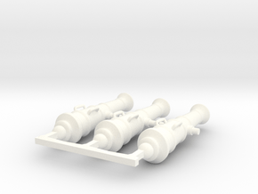 3 x Napolonic Gun in White Processed Versatile Plastic
