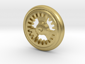 Gear Coin Top in Natural Brass