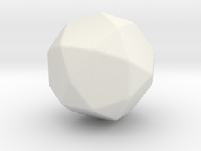 Icosidodecahedron - 1 Inch - Rounded V2 in White Natural Versatile Plastic