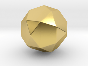 Icosidodecahedron - 10mm - Rounded V1 in Polished Brass