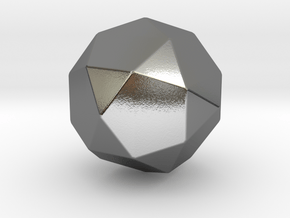 Icosidodecahedron - 10mm - Rounded V1 in Polished Silver