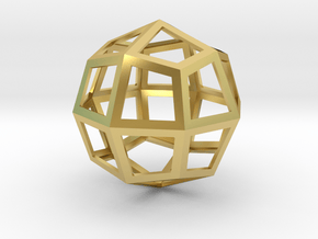 Icositehedron Pendant in Polished Brass