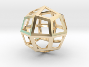 Icositehedron Pendant in 14K Yellow Gold