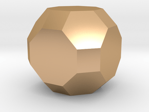 Truncated Cuboctahedron - 10mm in Polished Bronze