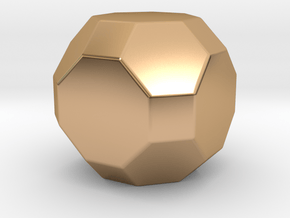 Truncated Cuboctahedron - 10mm - Rounded V1 in Polished Bronze
