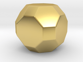 Truncated Cuboctahedron - 10mm - Rounded V1 in Polished Brass