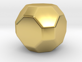 Truncated Cuboctahedron - 10mm - Rounded V2 in Polished Brass