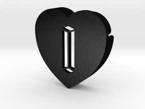 Heart shape DuoLetters print I in Matte Black Steel