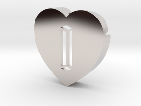 Heart shape DuoLetters print I in Platinum