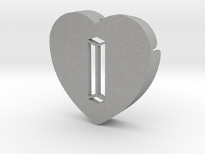 Heart shape DuoLetters print I in Aluminum