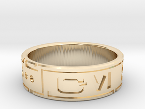 Star Wars ring - Aurebesh - 14 (US) / 72.5 (ISO) in 14k Gold Plated Brass