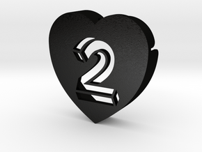 Heart shape DuoLetters print 2 in Matte Black Steel