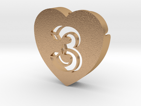 Heart shape DuoLetters print 3 in Natural Bronze