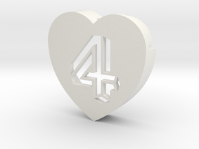 Heart shape DuoLetters print 4 in White Natural Versatile Plastic