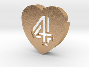 Heart shape DuoLetters print 4 in Natural Bronze