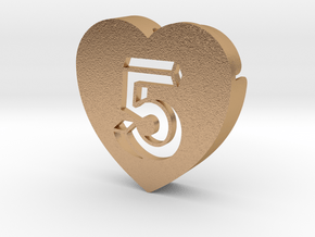 Heart shape DuoLetters print 5 in Natural Bronze