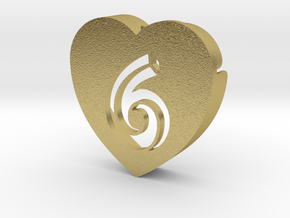 Heart shape DuoLetters print 6 in Natural Brass