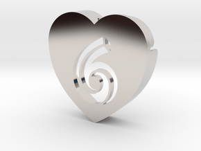 Heart shape DuoLetters print 6 in Platinum