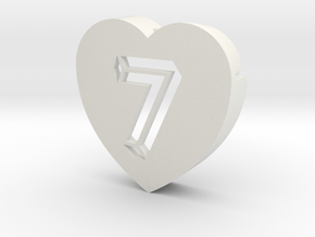 Heart shape DuoLetters print 7 in White Natural Versatile Plastic