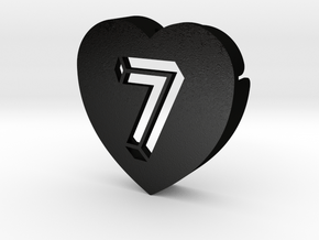 Heart shape DuoLetters print 7 in Matte Black Steel