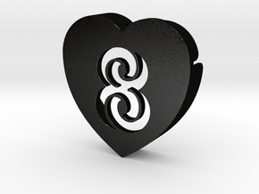 Heart shape DuoLetters print 8 in Matte Black Steel