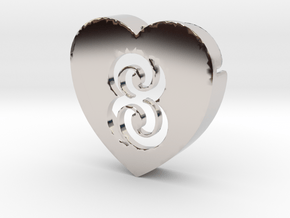 Heart shape DuoLetters print 8 in Platinum