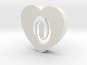 Heart shape DuoLetters print 0 in White Natural Versatile Plastic