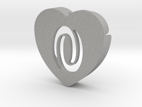 Heart shape DuoLetters print 0 in Aluminum