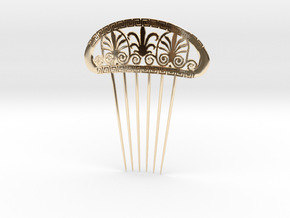 Hair Comb with Greek Motifs 1 in 14k Gold Plated Brass