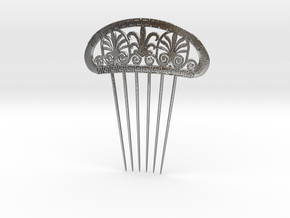 Hair Comb with Greek Motifs 1 in Natural Silver