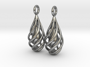 Spiral Earrings in Natural Silver