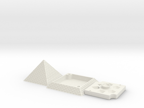 Pyramid Dice Tray Full (Felt Lining) in White Natural Versatile Plastic