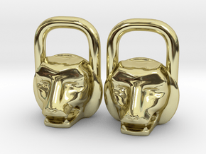 Kettlebell Lion Charm in 18k Gold Plated Brass
