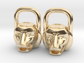 Kettlebell Lion Charm in 14K Yellow Gold