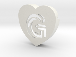 Heart shape DuoLetters print G in White Natural Versatile Plastic