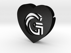 Heart shape DuoLetters print G in Matte Black Steel