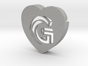 Heart shape DuoLetters print G in Aluminum
