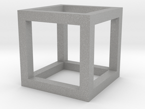 Geometric Hollow Cube in Aluminum