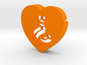 Heart shape DuoLetters print ¿ in Orange Processed Versatile Plastic