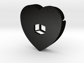 Heart shape DuoLetters print • in Matte Black Steel