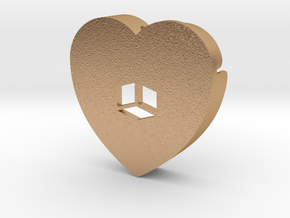 Heart shape DuoLetters print • in Natural Bronze