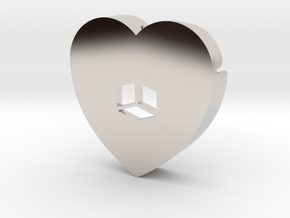 Heart shape DuoLetters print • in Platinum