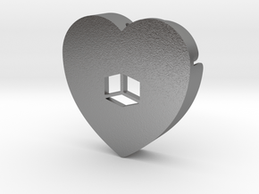 Heart shape DuoLetters print • in Natural Silver