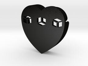 Heart shape DuoLetters print … in Matte Black Steel