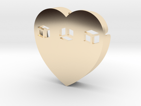 Heart shape DuoLetters print … in 14k Gold Plated Brass