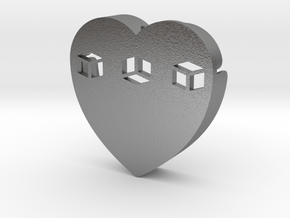 Heart shape DuoLetters print … in Natural Silver