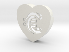 Heart shape DuoLetters print € in White Natural Versatile Plastic