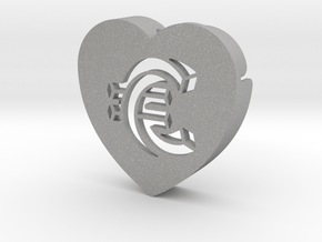 Heart shape DuoLetters print € in Aluminum