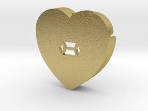 Heart shape DuoLetters print - in Natural Brass